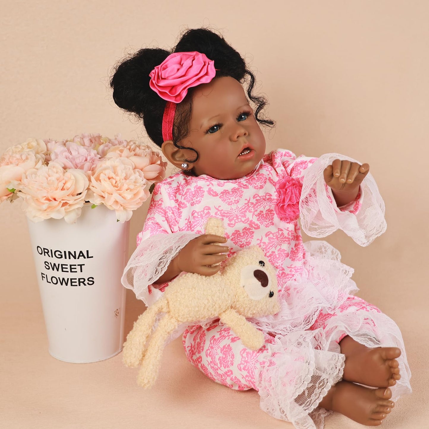 Rebornova 20-Inch Black Girl Reborn Baby Doll – Realistic African American Newborn