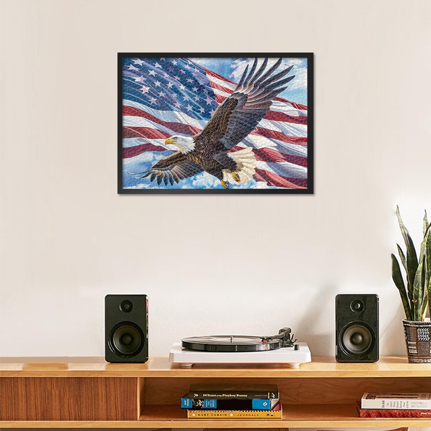 Rebotipy US Flag Puzzle 1000-Piece Bald Eagle Jigsaw | Family Gift Idea