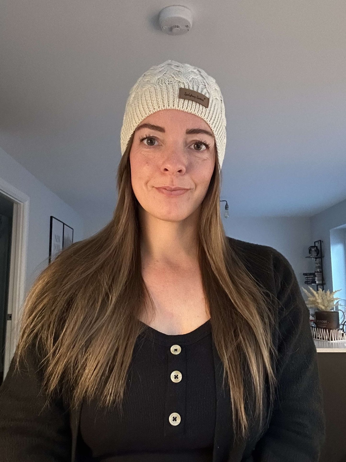 Cable Knit Ladybug Lashes Beanie