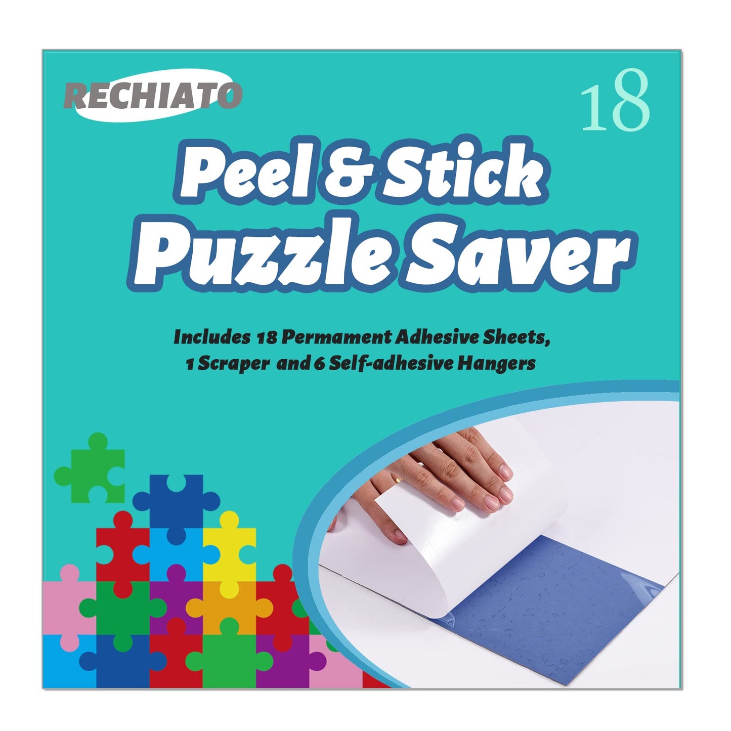 RECHIATO Preserve 3 x 1000 Puzzle Glue Sheets – 18 Saver Sheets, Peel & Stick