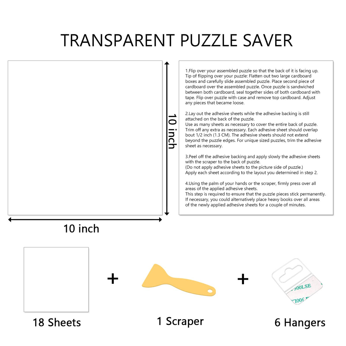 RECHIATO Preserve 3 x 1000 Puzzle Glue Sheets – 18 Saver Sheets, Peel & Stick