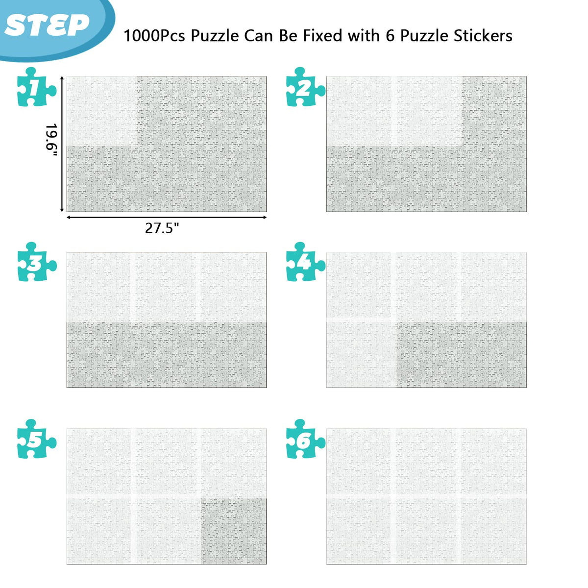 RECHIATO Preserve 3 x 1000 Puzzle Glue Sheets – 18 Saver Sheets, Peel & Stick