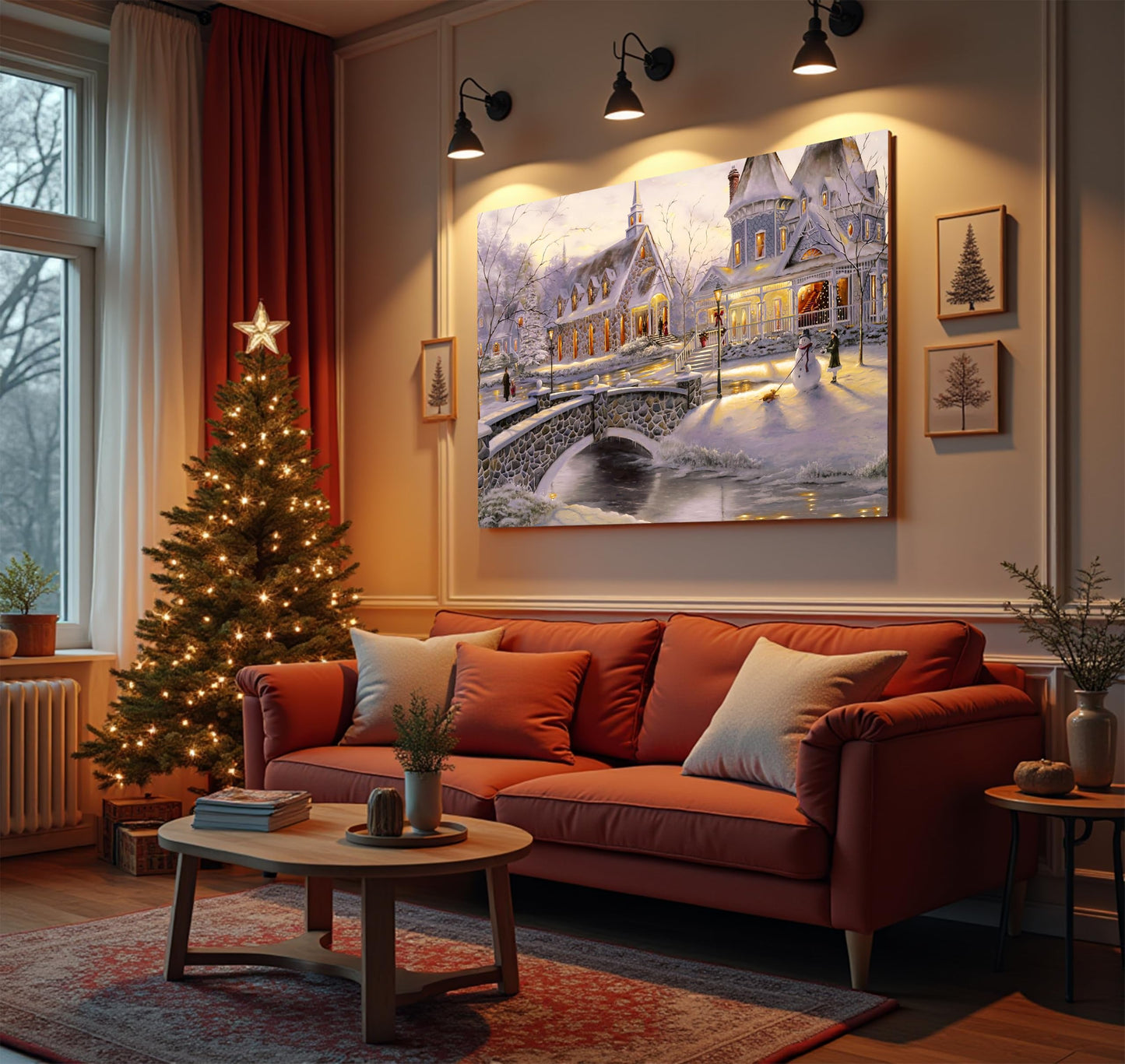 RECHIATO Thomas Kinkade Winter Holiday Jigsaw Puzzle – 1000+ Pieces for Adults