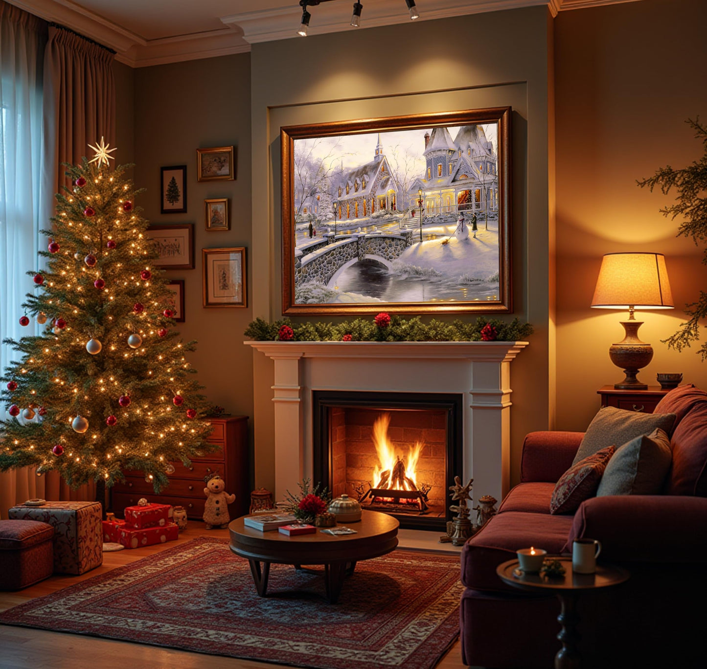RECHIATO Thomas Kinkade Winter Holiday Jigsaw Puzzle – 1000+ Pieces for Adults