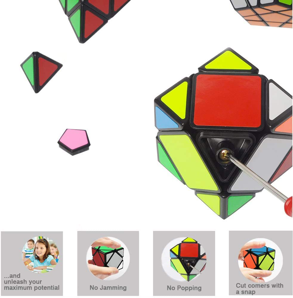 R RECOMFIT 13-Pack Speed Cube Set | Megaminx, Mirror, Pyramid, Angle Wheel & Square King Puzzles for Kids & Adults