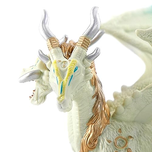RECUR Bright Dragon Action Figurine - White Dragon Figure for RPGs, Tabletop & Display