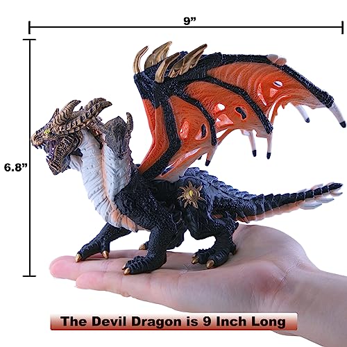 RECUR Devil Dragon Figurine - 9 Inch Dragon for RPG, Tabletop Display & Collectors