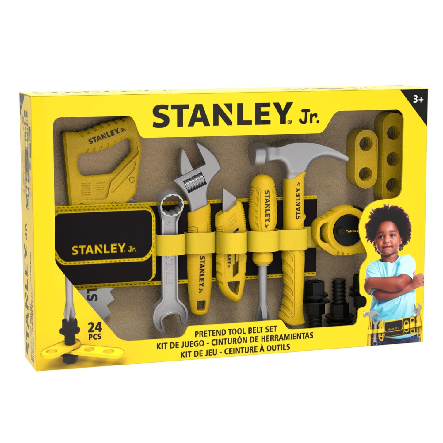 Red Toolbox Kids Tool Set for Pretend Play – Hammer, Ruler & Builders Tools | 25 Pcs | Age 3+