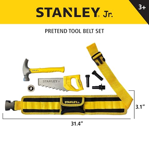 Red Toolbox Kids Tool Set for Pretend Play – Hammer, Ruler & Builders Tools | 25 Pcs | Age 3+