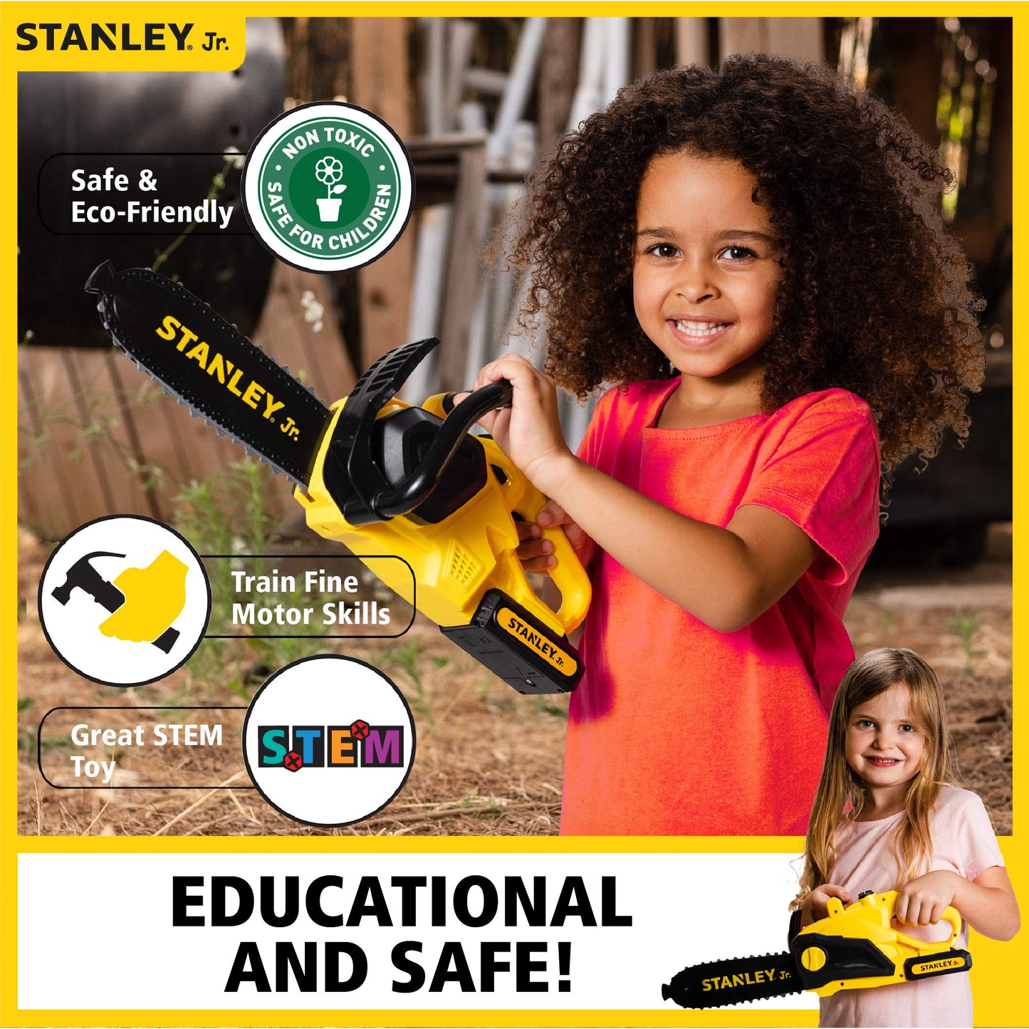Red Toolbox Stanley Jr Battery Operated Delux Chainsaw – Yellow
