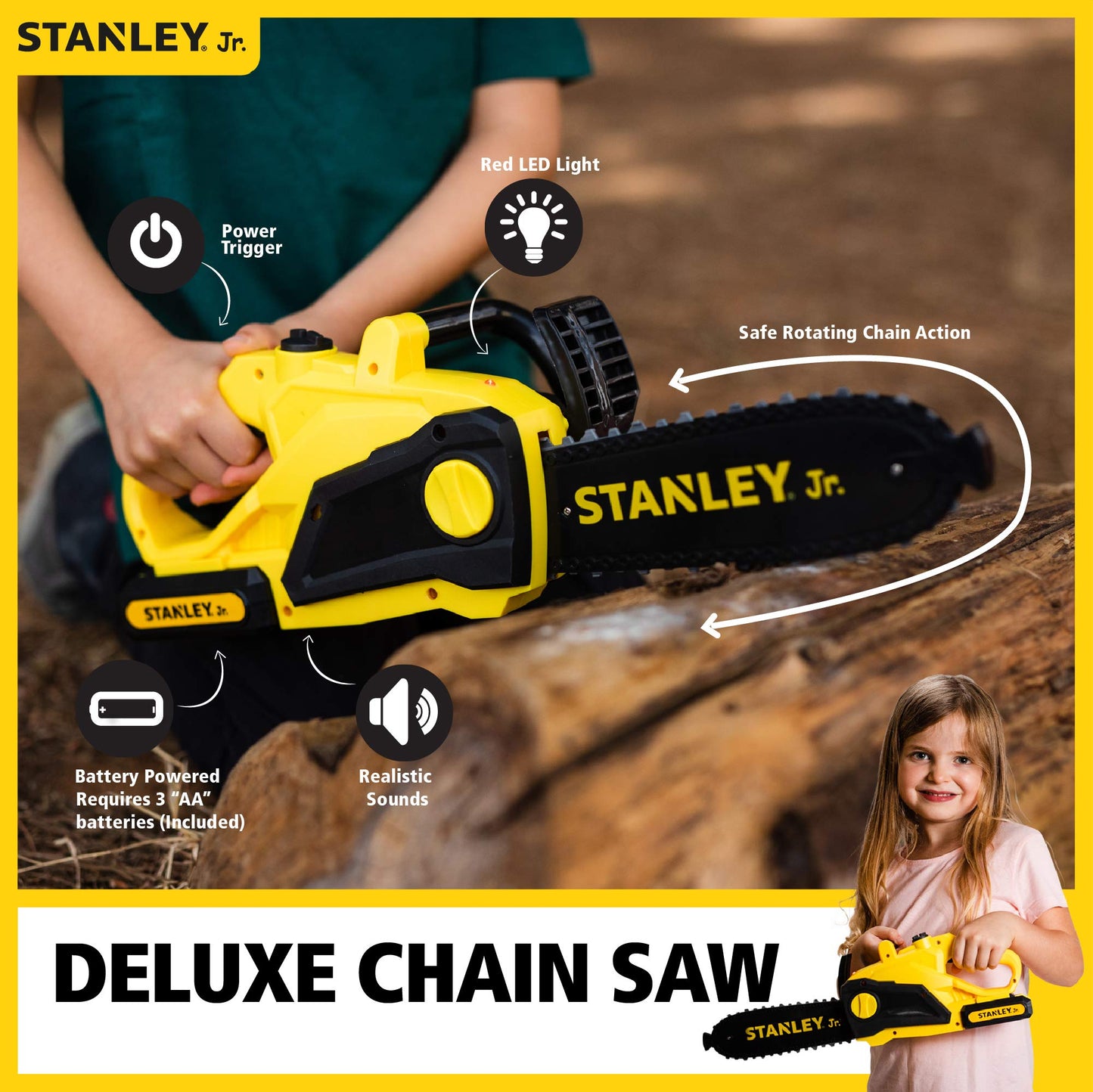 Red Toolbox Stanley Jr Battery Operated Delux Chainsaw – Yellow