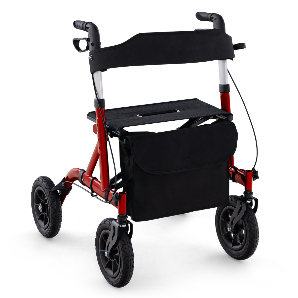Foldable Rolling Walker with Seat-Black