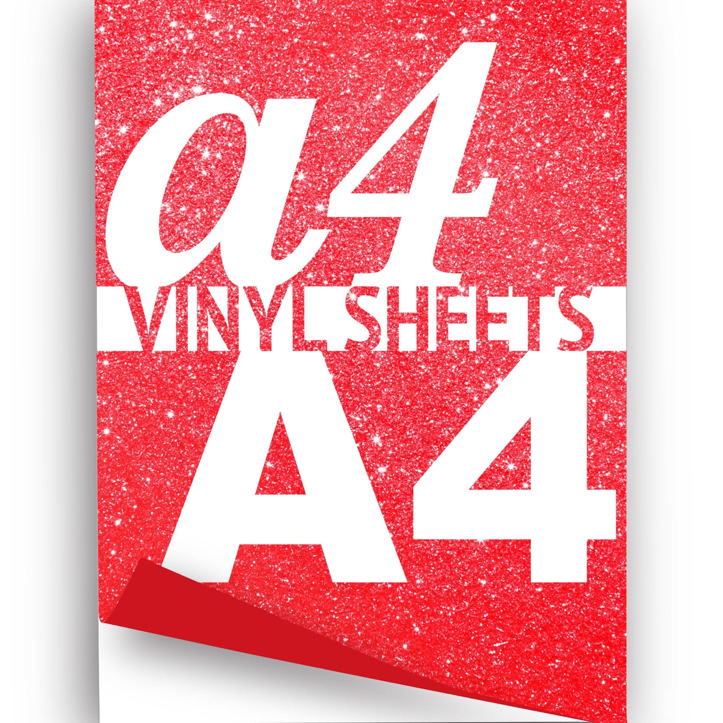 A4 A3 A2 Glitter Vinyl Sheets Red