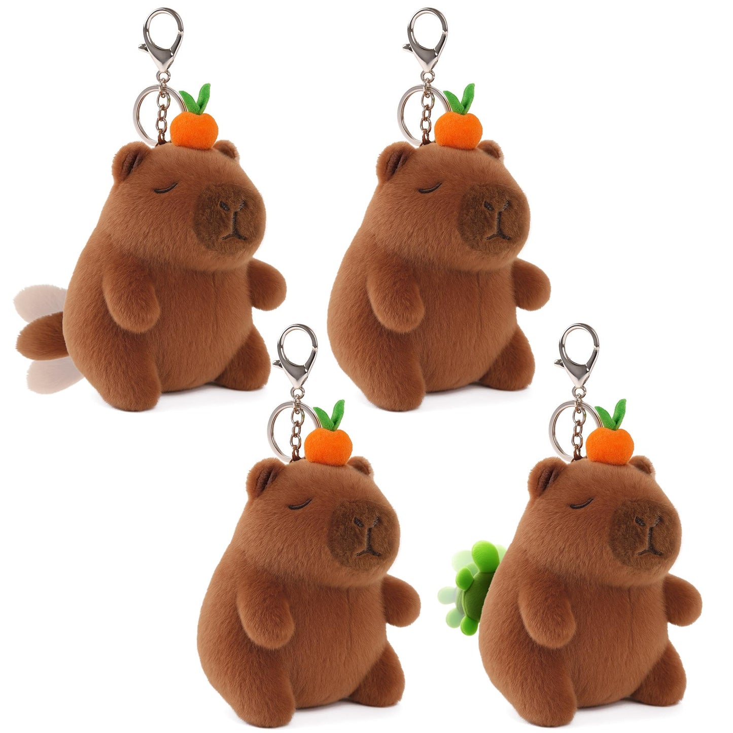 redaica 4-in-1 Interactive Capybara Plush Keychain | Portable Fun & Squeaky Toy