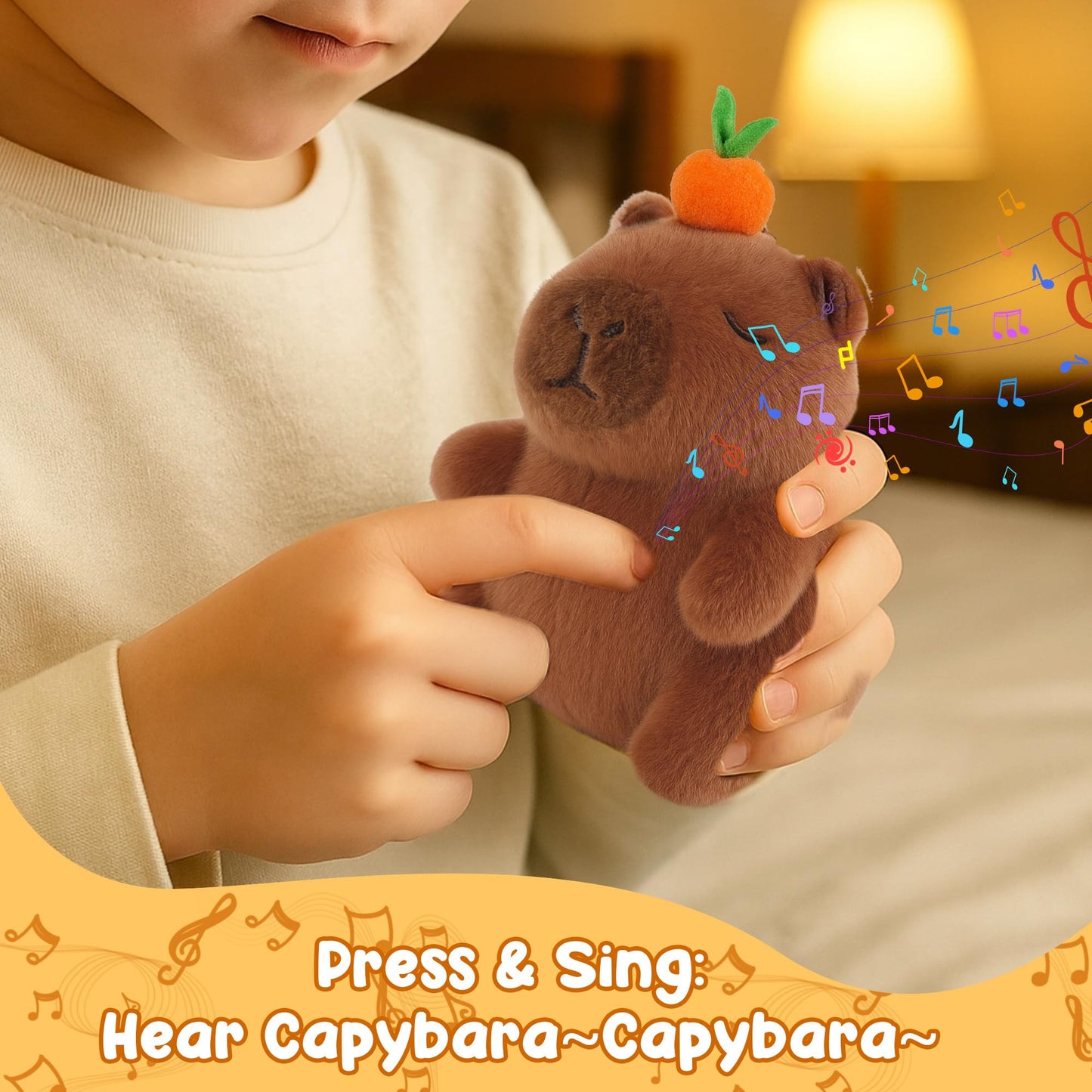 redaica 4-in-1 Interactive Capybara Plush Keychain | Portable Fun & Squeaky Toy