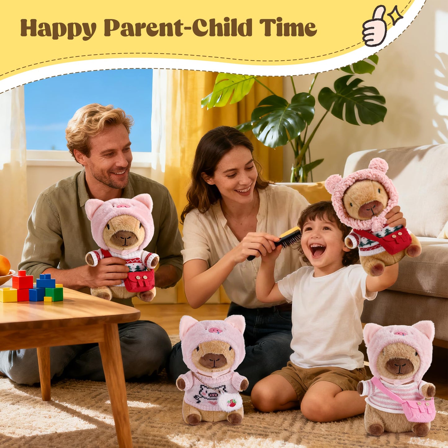 redaica Capybara Plush Dress-Up Set – 9-Piece Clothes & Accessories for Kids