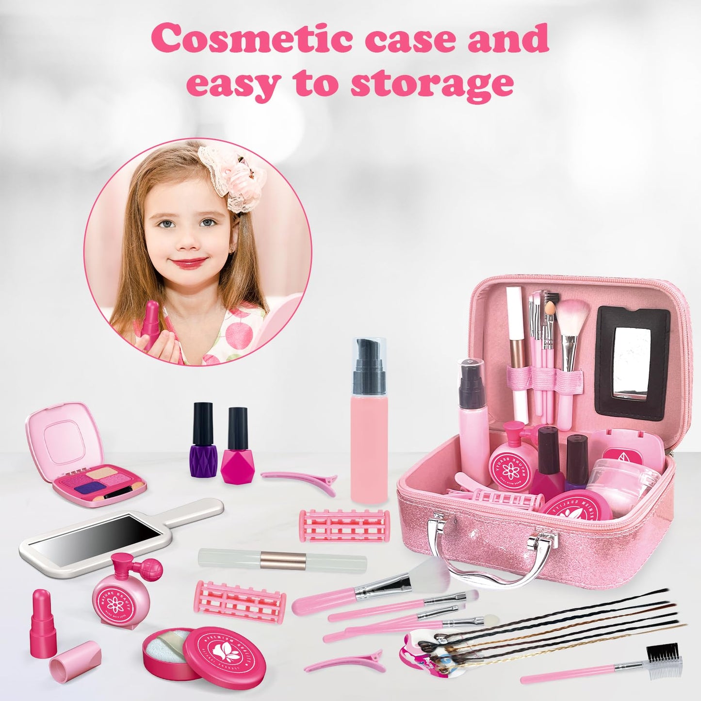 RedCrab Kids Beauty Salon Toy Set – Pretend Hair Stylist Kit for Girls 3-8