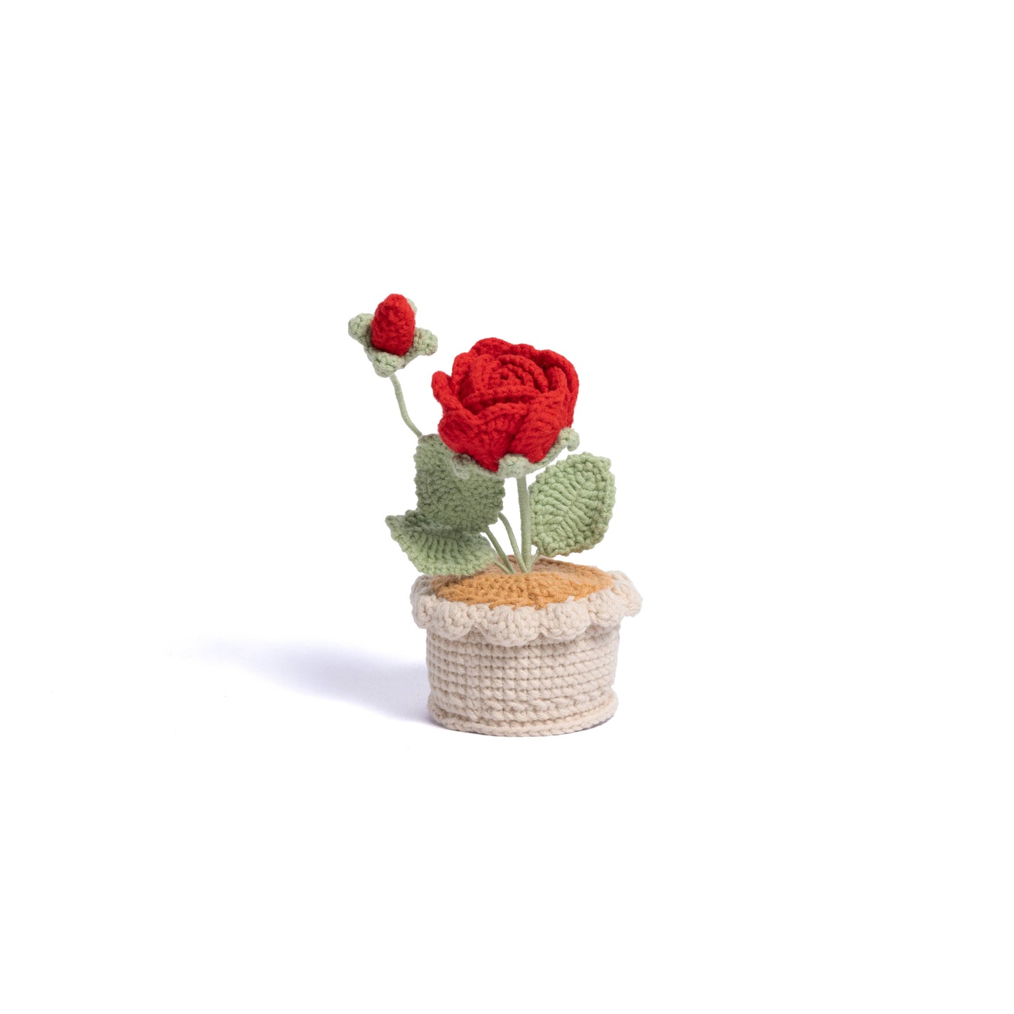 Cozy Crochet Heart Rose Plant – Handmade Amigurumi Gift for Loved Ones