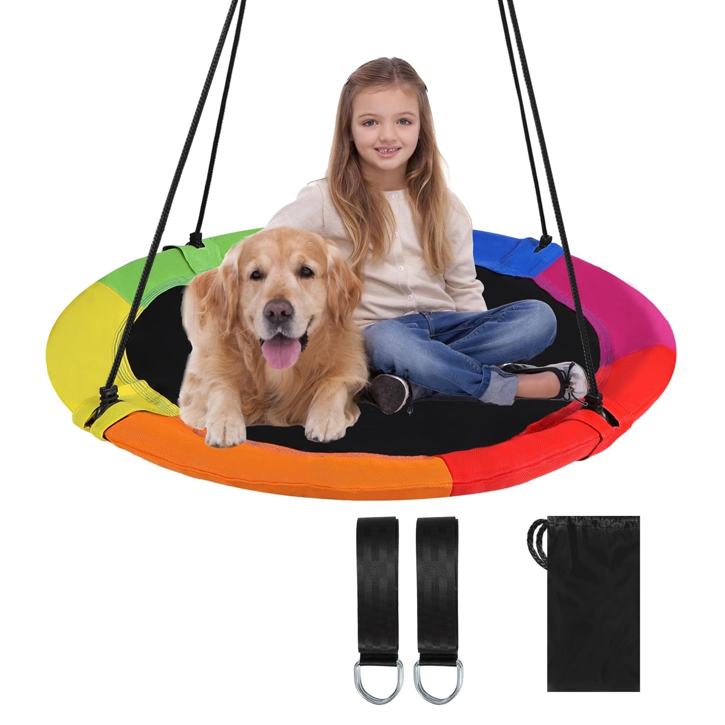 RedSwing 43-Inch Flying Saucer Tree Swing for Kids – Outdoor Multi-Color