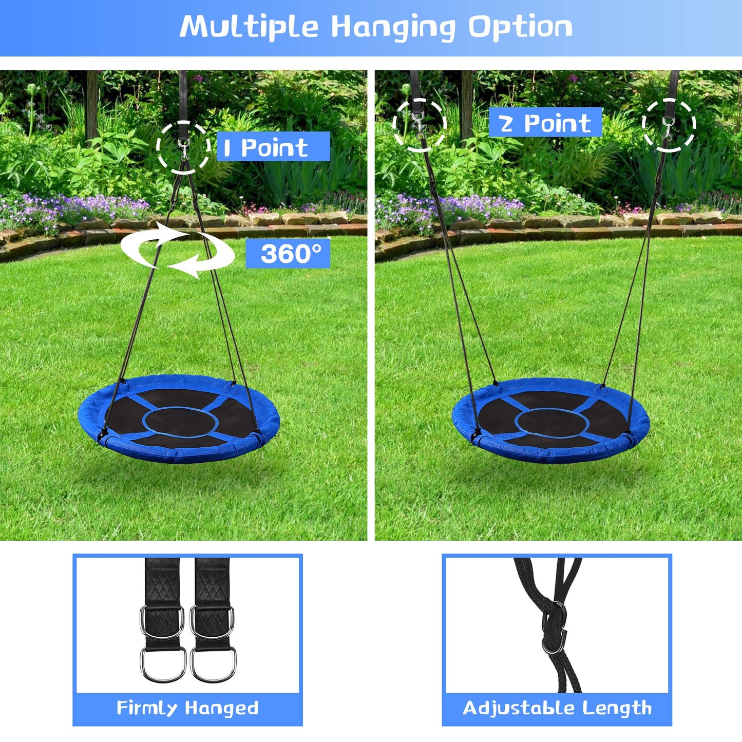 RedSwing 43-Inch Saucer Tree Swing for Kids – 500 Lbs Capacity, Indoor Outdoor
