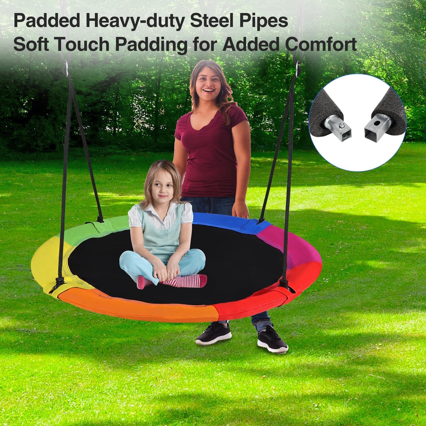 RedSwing 43-Inch Flying Saucer Tree Swing for Kids – Outdoor Multi-Color