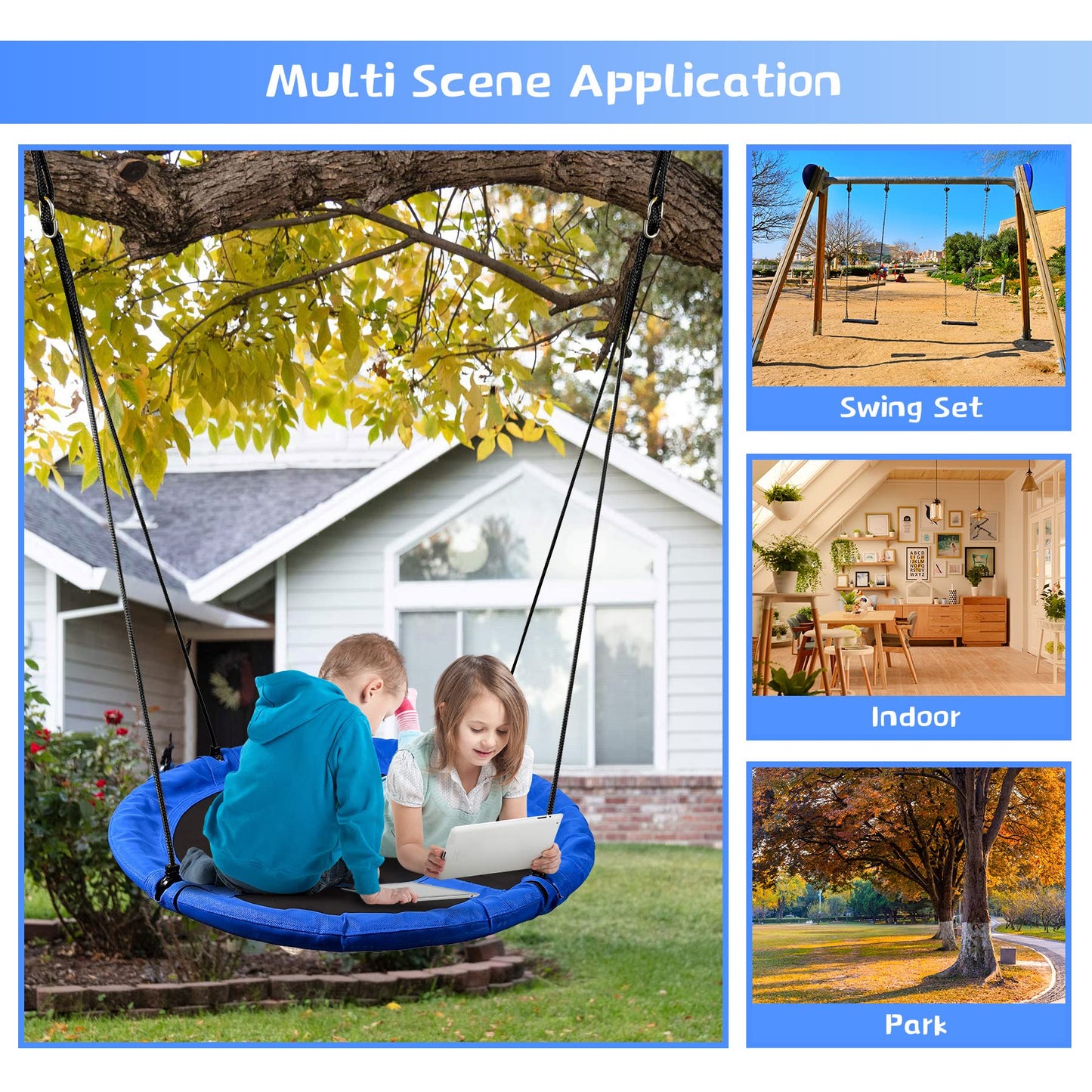 RedSwing 43-Inch Saucer Tree Swing for Kids – 500 Lbs Capacity, Indoor Outdoor