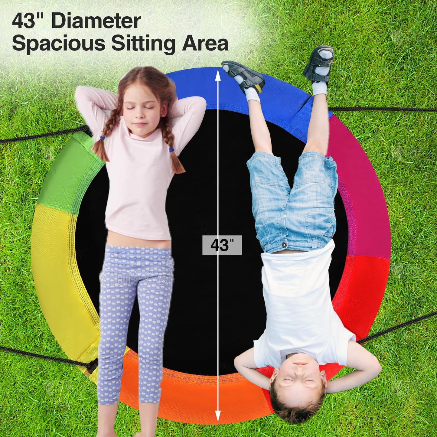 RedSwing 43-Inch Flying Saucer Tree Swing for Kids – Outdoor Multi-Color