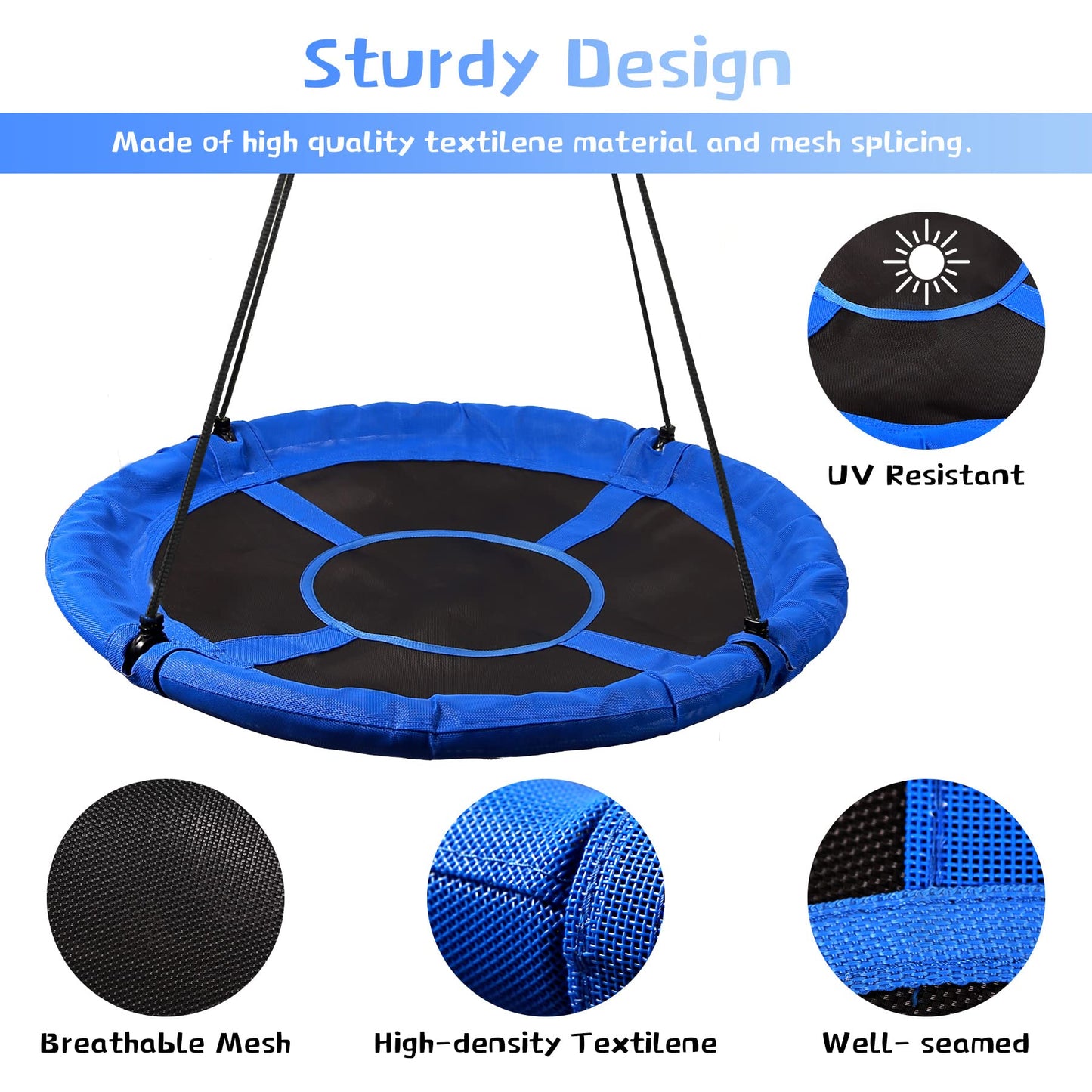 RedSwing 43-Inch Saucer Tree Swing for Kids – 500 Lbs Capacity, Indoor Outdoor