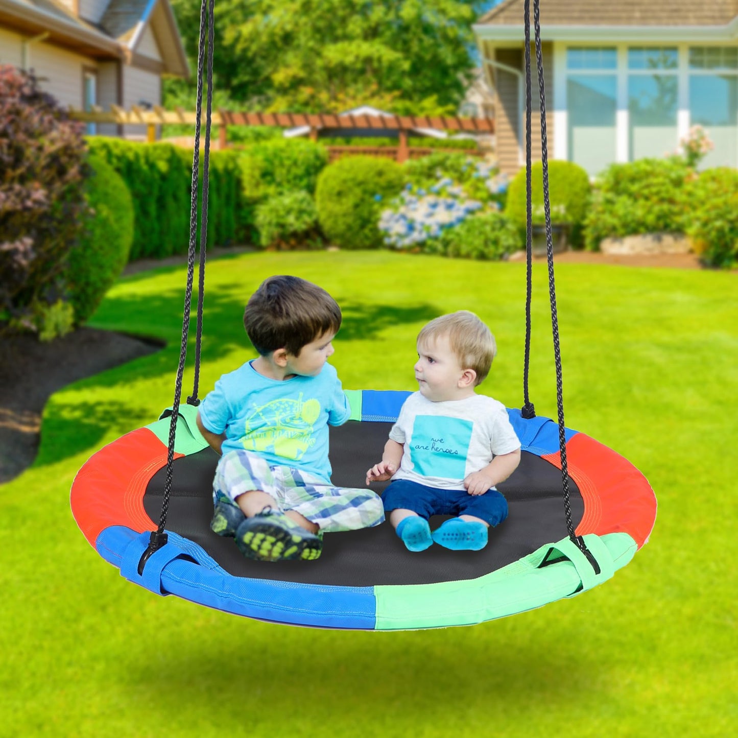 RedSwing 43-inch Rainbow Tree Swing for Kids – Large Flying Saucer, 500 LBS Capacity, Waterproof