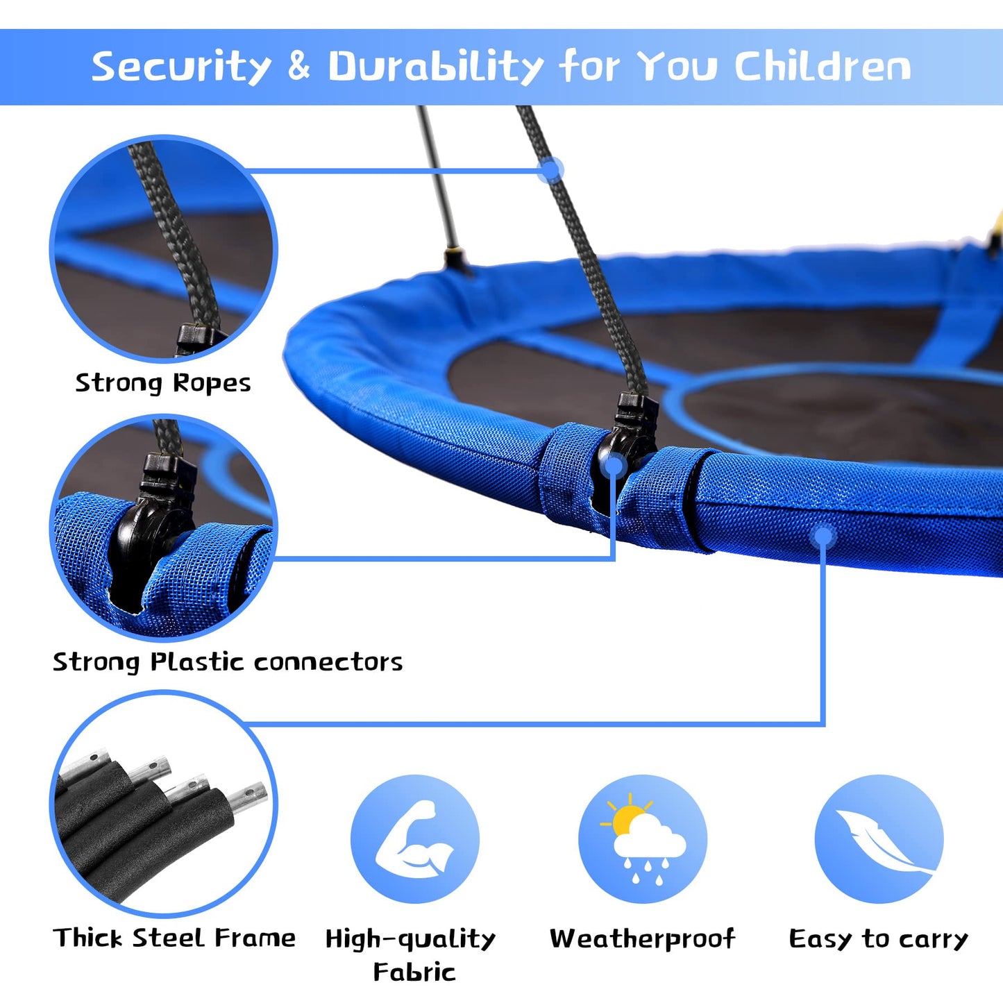 RedSwing 43-Inch Saucer Tree Swing for Kids – 500 Lbs Capacity, Indoor Outdoor