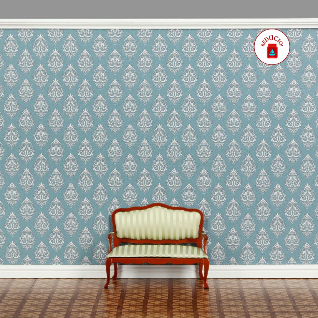 REDUCIO! Dollhouse Peel-and-Stick Wallpaper 1:12 Scale with Skirting Boards & Cornices