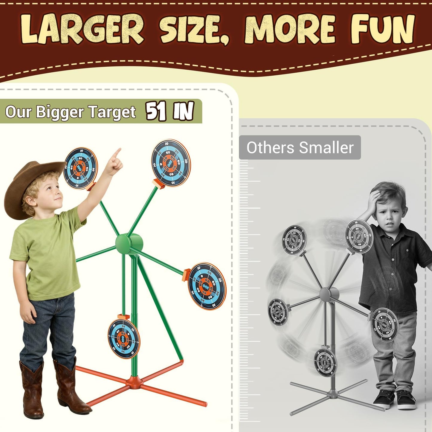 ReechTree Shooting Target Games Set for Nerf Guns – Spinning Auto-Reset Target, 8-RD Drum Blaster (RD-8) – Fun Gift for Kids