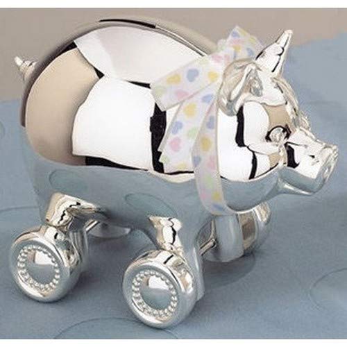 Reed & Barton Piggy with Wheels Silverplate Bank, 1.75 lb