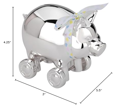 Reed & Barton Piggy with Wheels Silverplate Bank, 1.75 lb