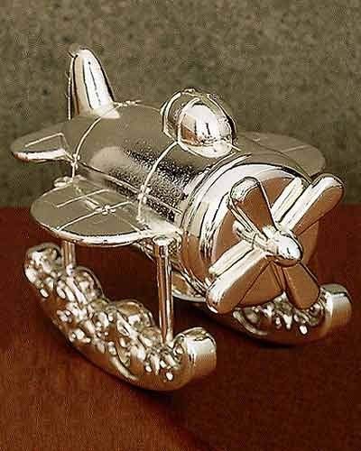 Reed & Barton 624 Zoom Zoom Airplane Coin Bank – Silver-Plated, Tarnish-Resistant