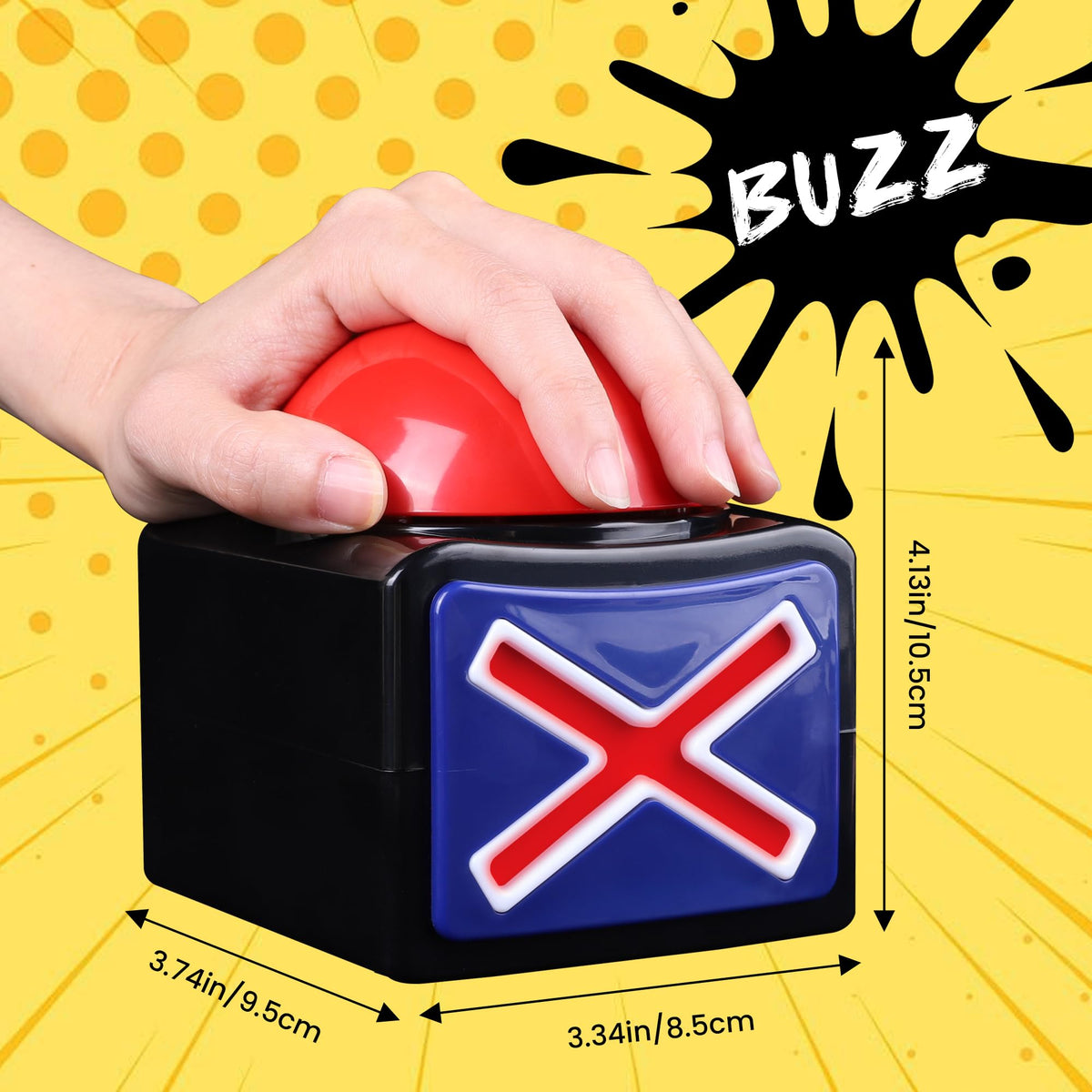 REFARICO 2Pcs Game Buzzers with Lights & Sound – Quiz Buzzers for Family, Classroom & Parties