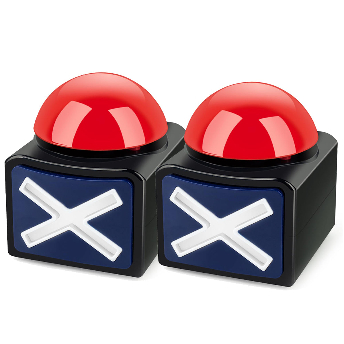 REFARICO 2Pcs Game Buzzers with Lights & Sound – Quiz Buzzers for Family, Classroom & Parties