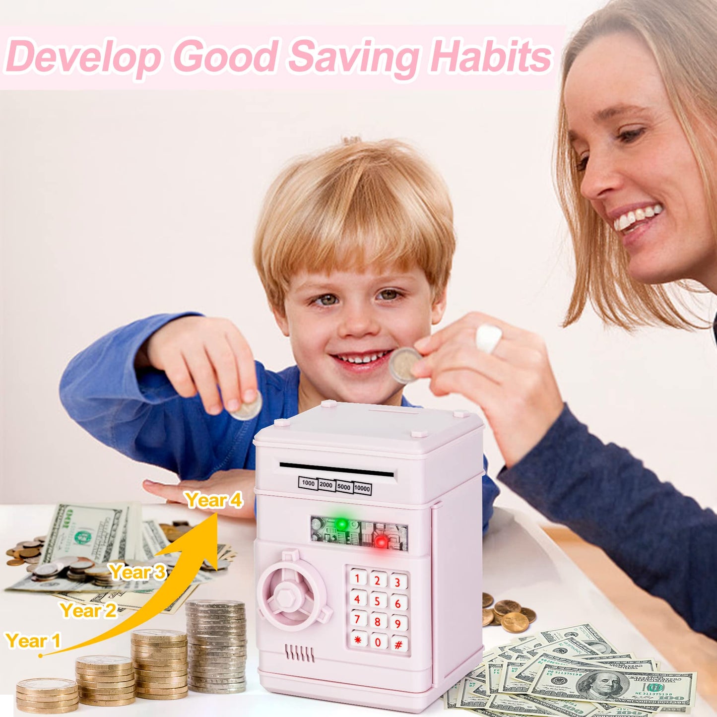 Refasy Electronic Piggy Bank – Password-Protected Money Box for Kids 3+