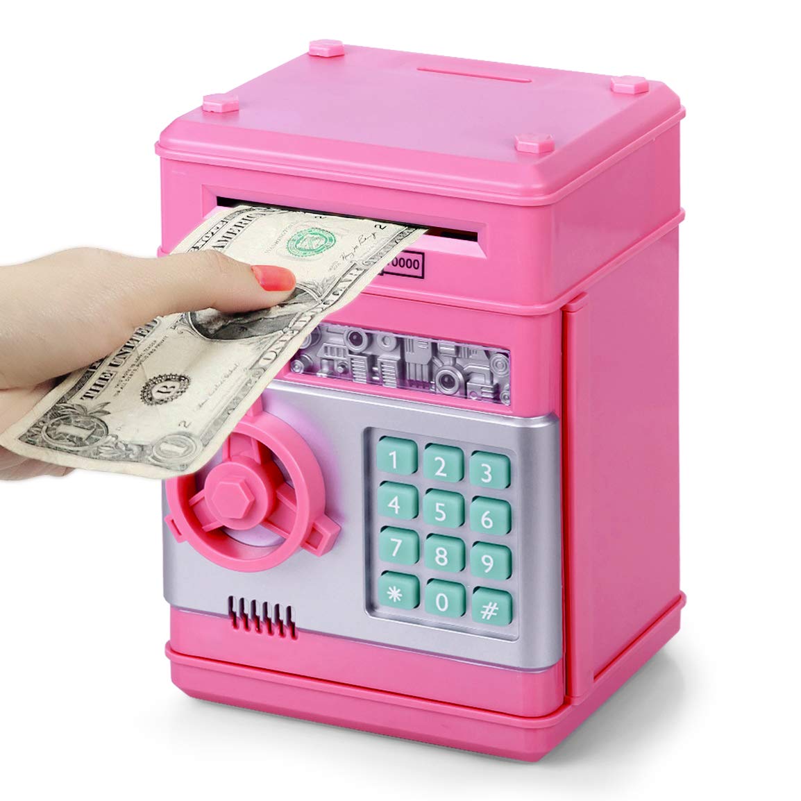 Refasy Electronic Piggy Bank — Pink Password Money Safe for Kids (Ages 3+)