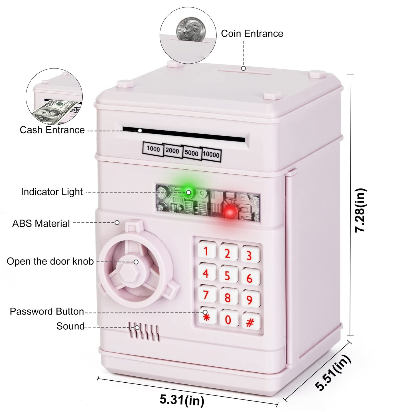 Refasy Electronic Piggy Bank – Password-Protected Money Box for Kids 3+