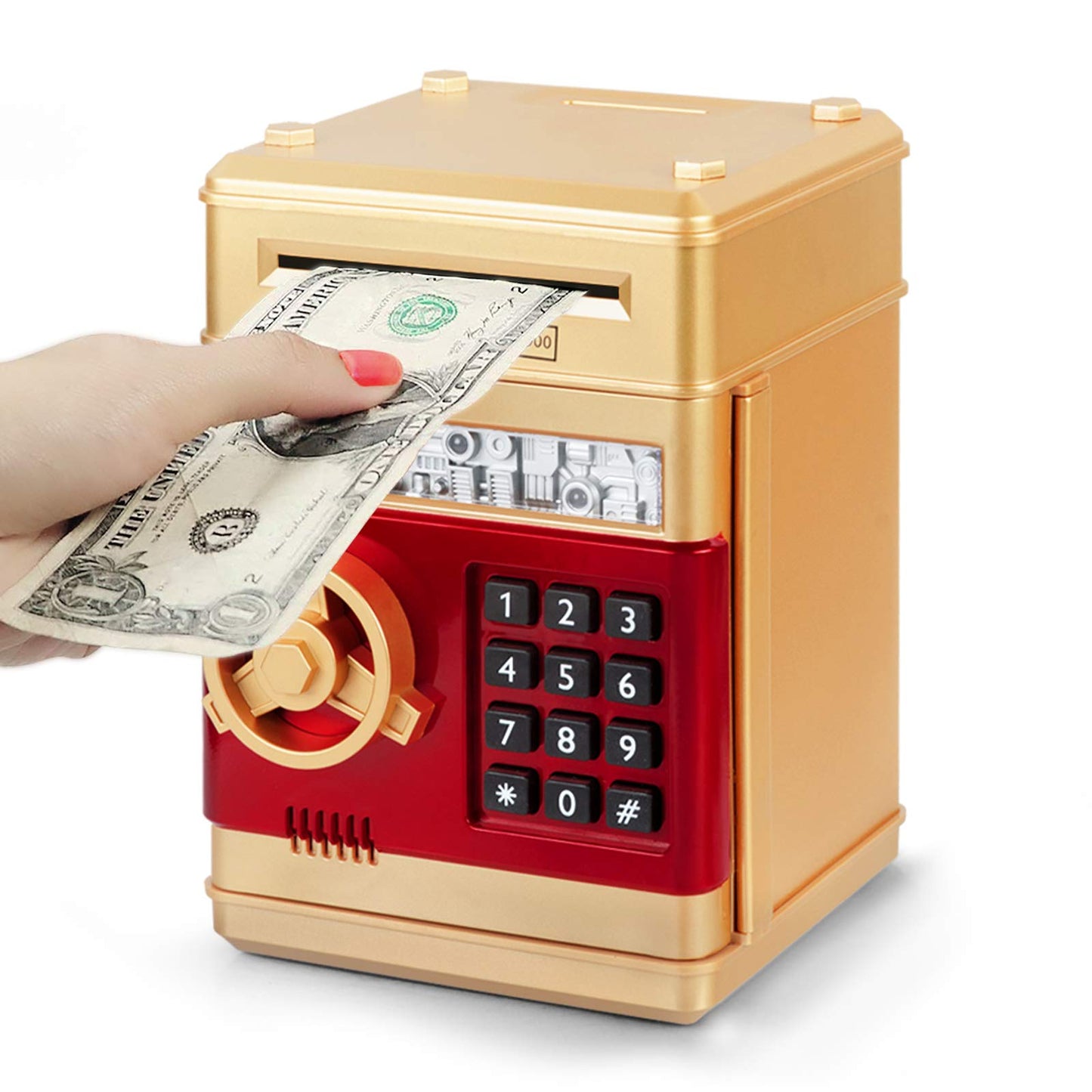 Refasy Money Bank for Kids (3-12) – Password-Protected Piggy Bank, Gold