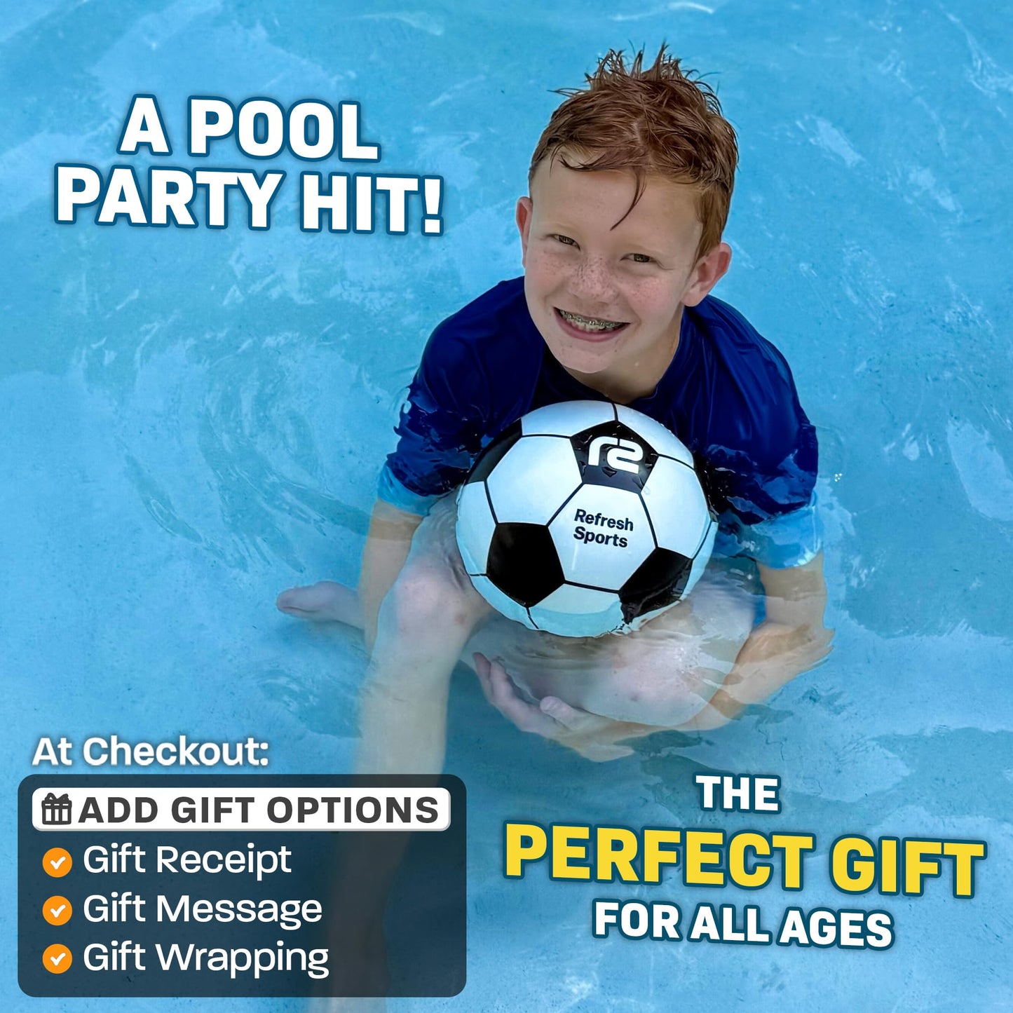 Refresh Sports Aqua Dive Ball – Underwater Pool Soccer Toy for Kids 8-12