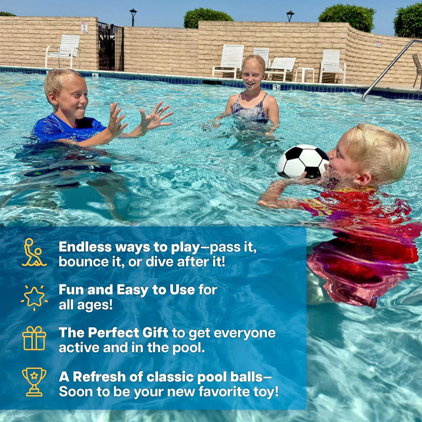 Refresh Sports Aqua Dive Ball – Underwater Pool Soccer Toy for Kids 8-12
