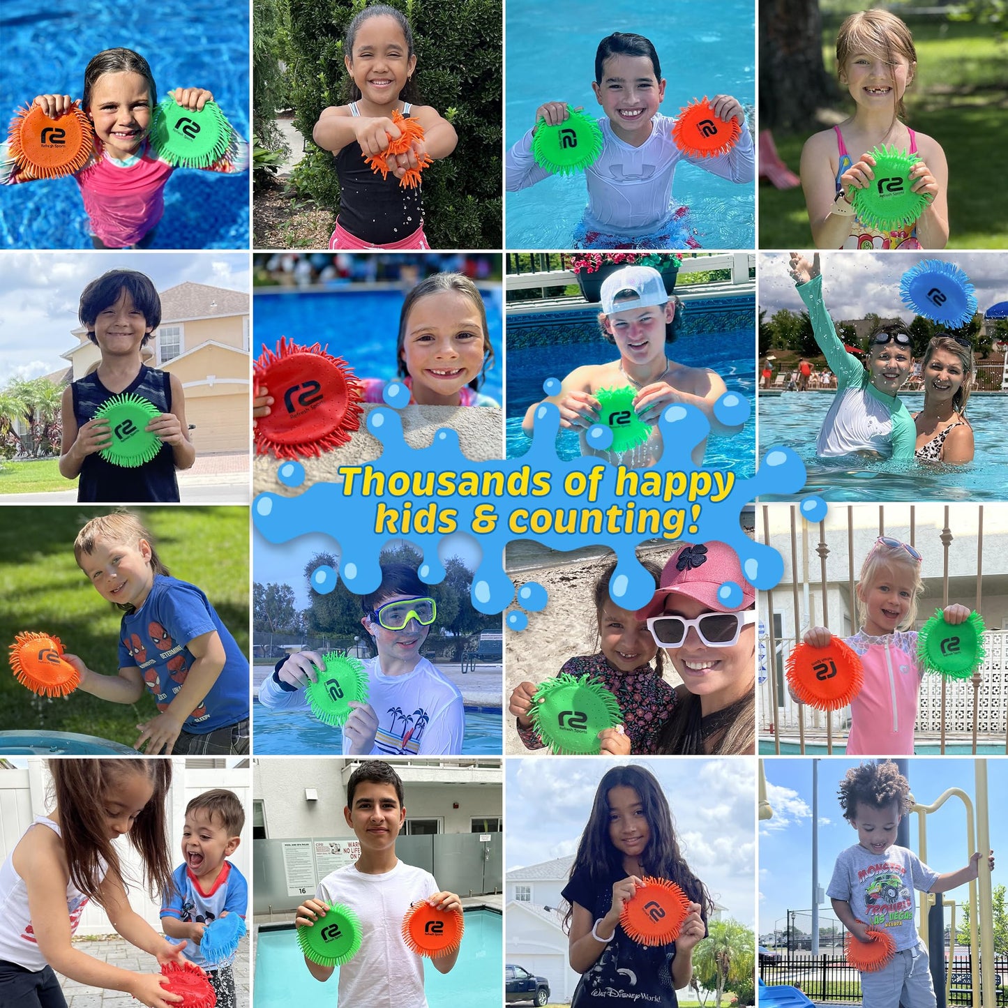 Refresh Sports Beach Games Flying Disc – 2-Pack Water Discs for Kids | Splashy Pool Toy for Ages 4-12