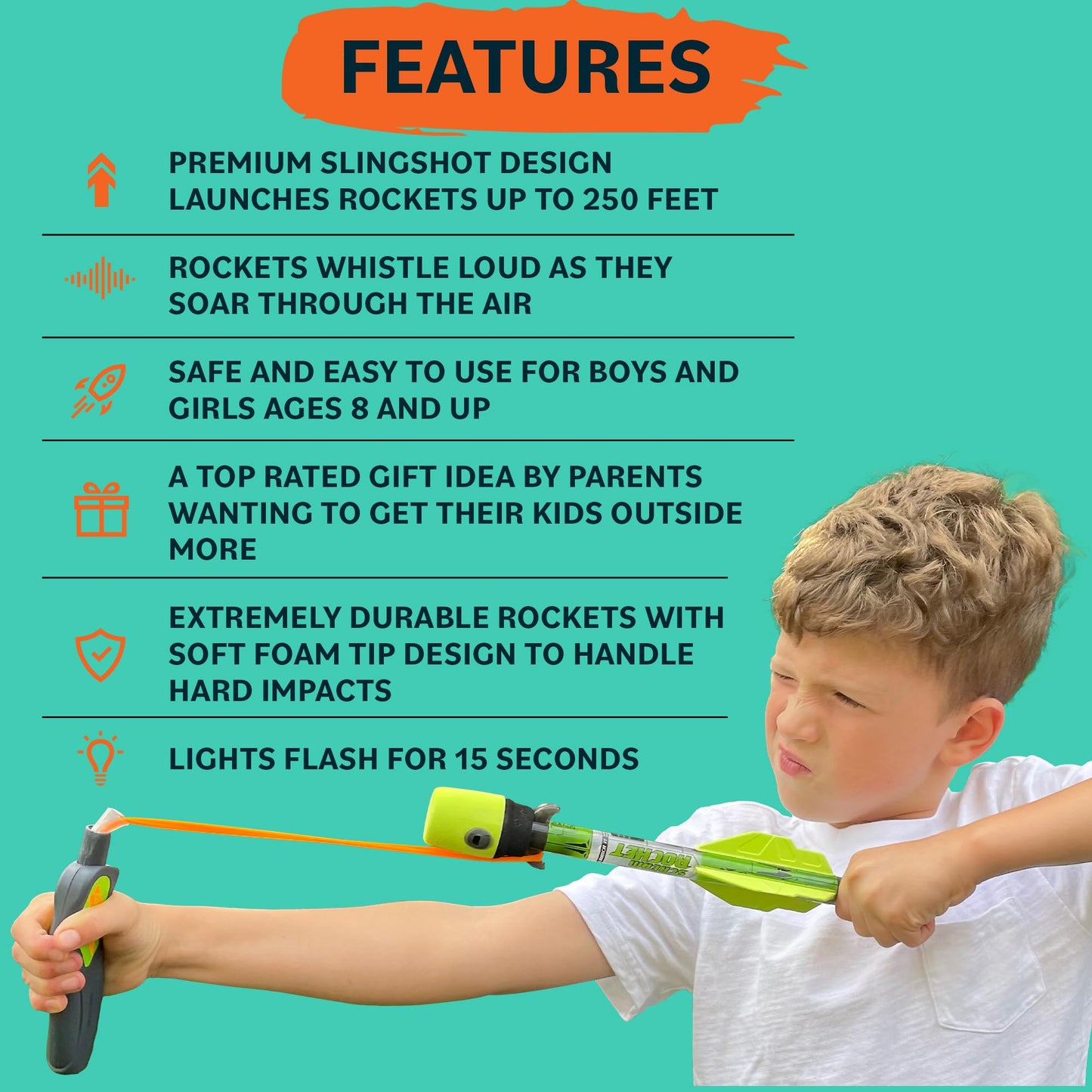 Refresh Sports Light Up Foam Rocket Toys – LED Rocket Launcher for Outdoor Fun (Ages 8+)