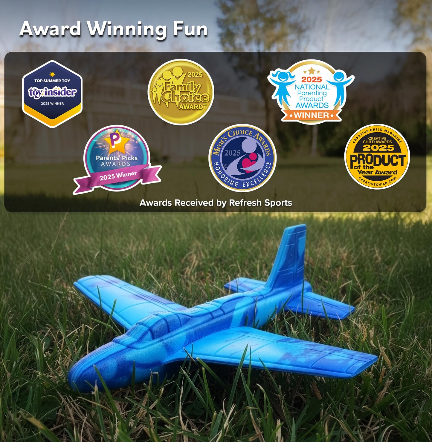 Refresh Sports Airplane Toy Foam Planes – EVA Foam Gliders for Kids, Easy Throwing, Easter Gift (Ages 4-9+)