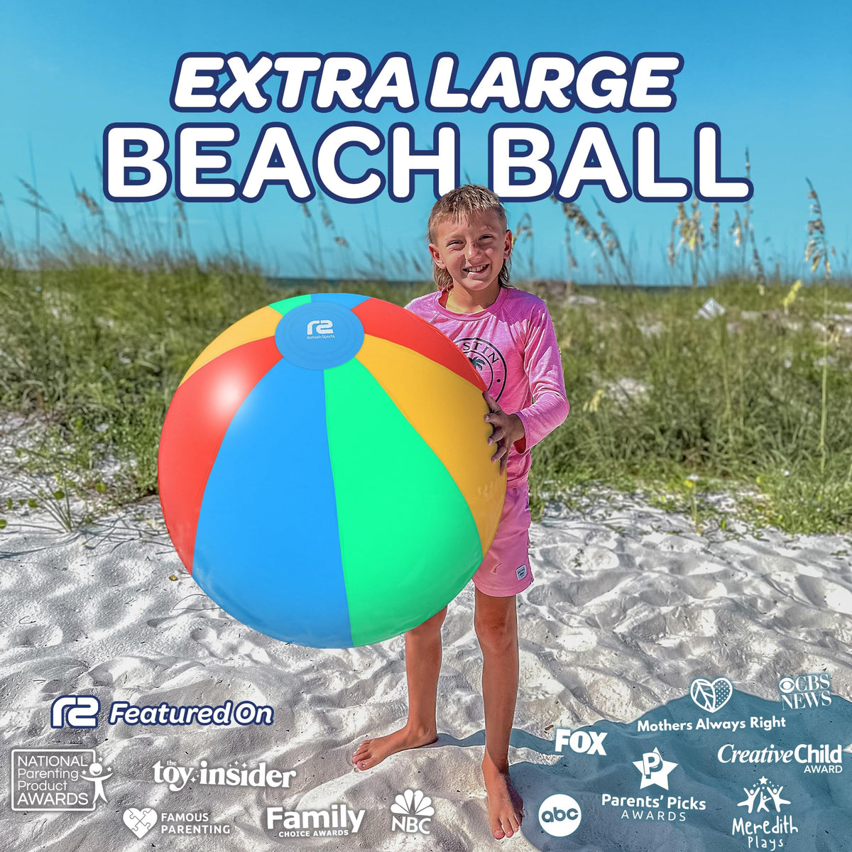 Refresh Sports Giant 27 Inch Beach Ball — Large Inflatable Pool Toy & Outdoor Gift