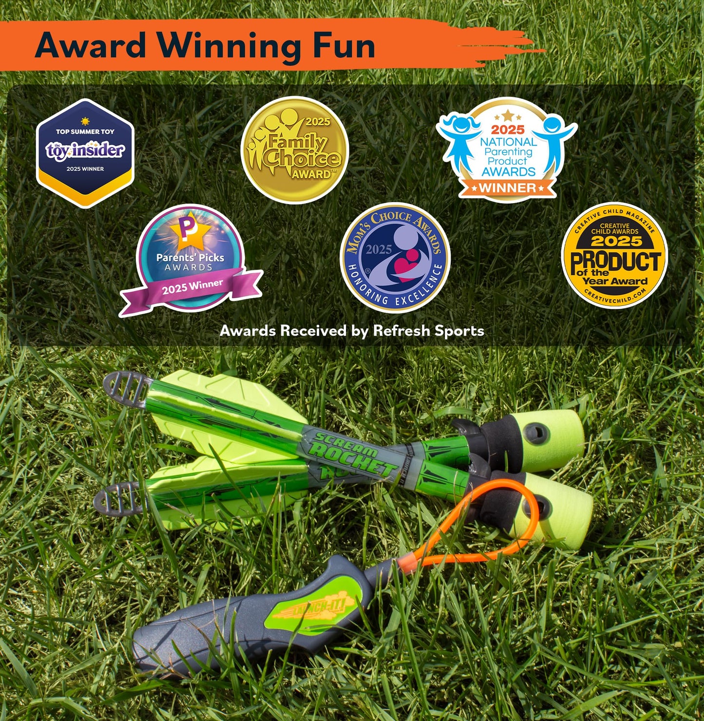Refresh Sports Light Up Foam Rocket Toys – LED Rocket Launcher for Outdoor Fun (Ages 8+)