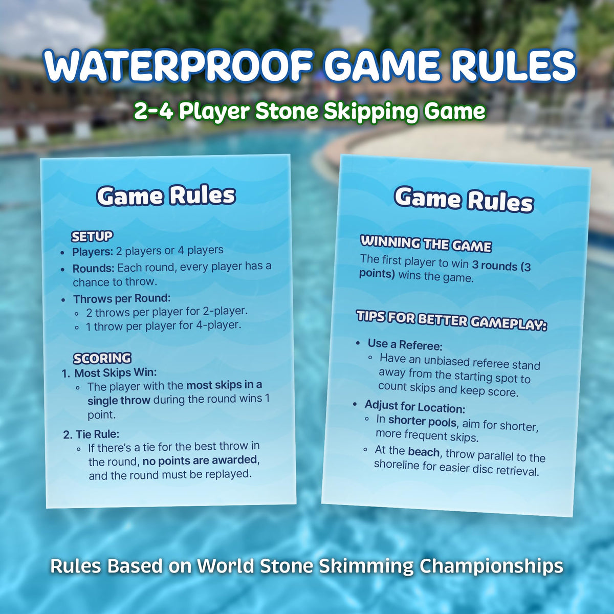 Refresh Sports Soft Stone Skippers – 4-Pack Water Skipping Discs for Kids, Pool & Beach Fun
