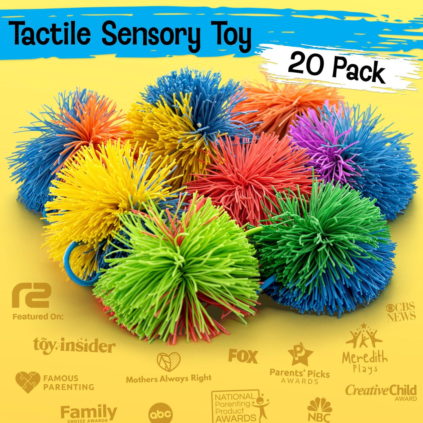 Refresh Sports Stringy Balls 20-Pack – Sensory Fidget Toys for Kids, Classrooms & Party Favors